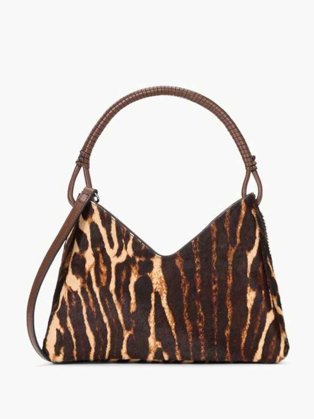 NWT STAUD Valerie Shoulder Bag, Lady Leopard/Cacao Hair On